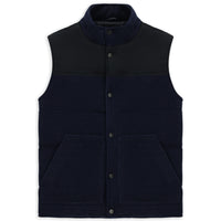 Koyu Lacivert Dik Yaka Çıtçıtlı Kadife Spor Yelek