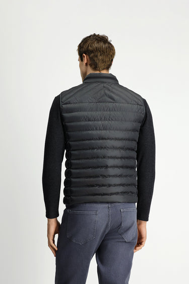 Orta Antrasit Dik Yaka Fermuarlı Kapitone Spor Yelek