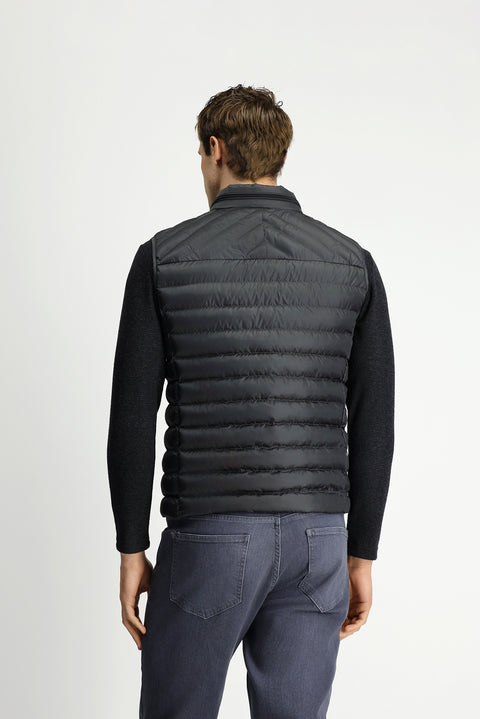 Orta Antrasit Dik Yaka Fermuarlı Kapitone Spor Yelek