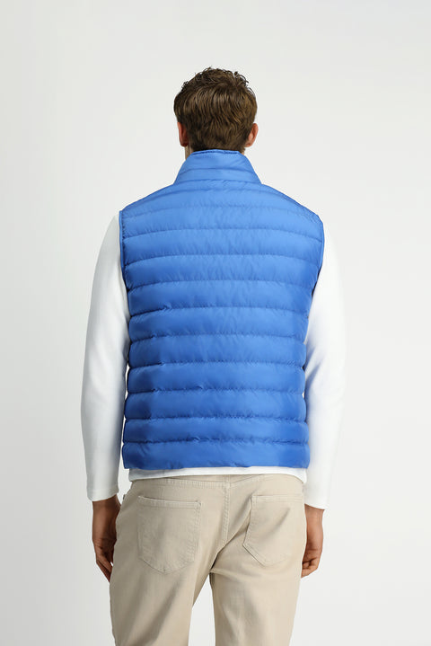 Mavi Düğmeli Kapitone Spor Yelek