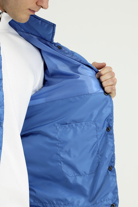 Mavi Düğmeli Kapitone Spor Yelek