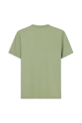  Açık Haki Kısa Kol Regular Fit Bisiklet Yaka Nakışlı Tişört