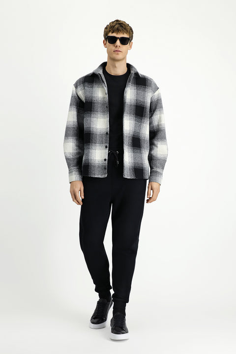 Siyah Desenli Pamuklu Sweatpant / Eşofman Altı