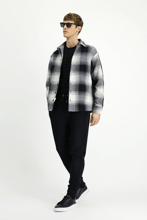 Siyah Desenli Pamuklu Sweatpant / Eşofman Altı