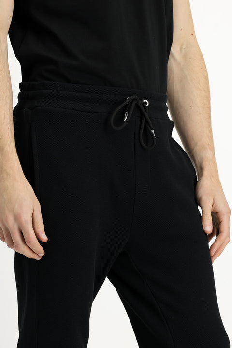 Siyah Desenli Pamuklu Sweatpant / Eşofman Altı