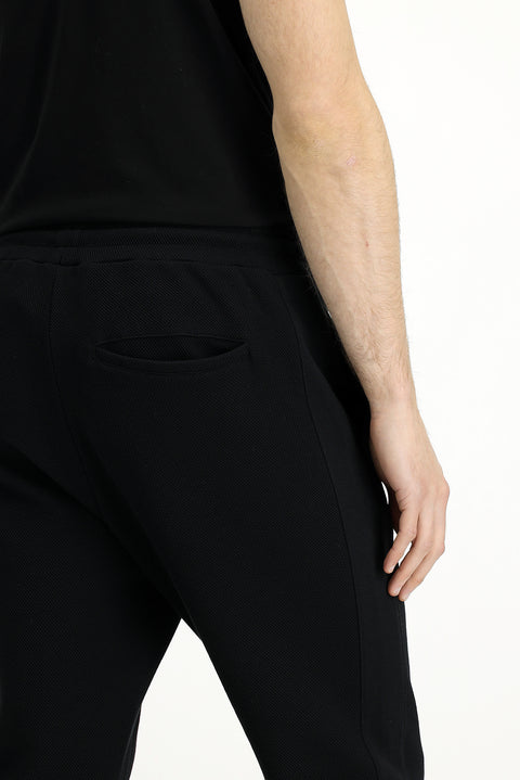 Siyah Desenli Pamuklu Sweatpant / Eşofman Altı