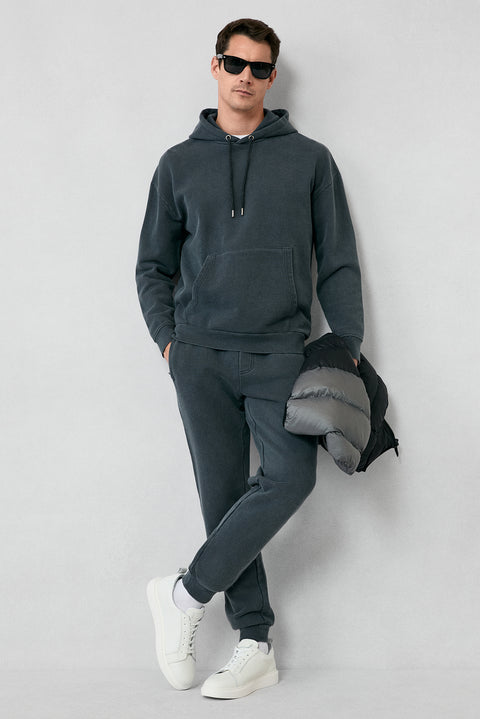 Orta Antrasit Desenli Pamuklu Sweatpant / Eşofman Altı