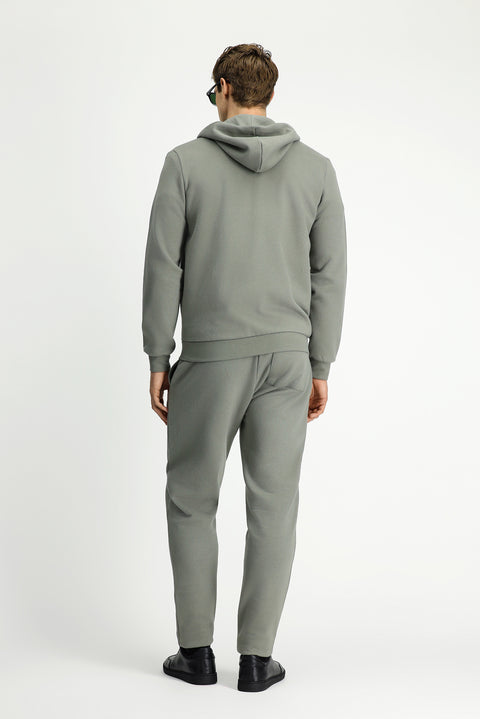 Açık Haki Beli Lastikli İpli Cepli Pamuklu Sweatpant / Eşofman Altı