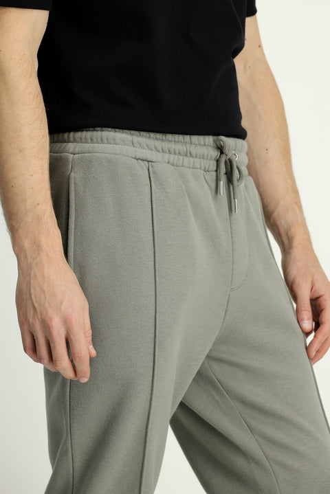 Açık Haki Beli Lastikli İpli Cepli Pamuklu Sweatpant / Eşofman Altı