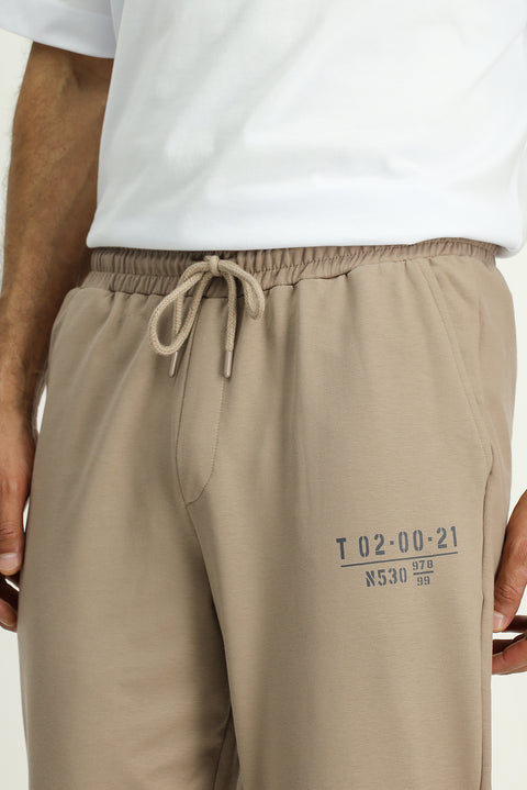 Orta Vizon Regular Fit Pamuklu Baskılı Sweatpant / Eşofman Altı