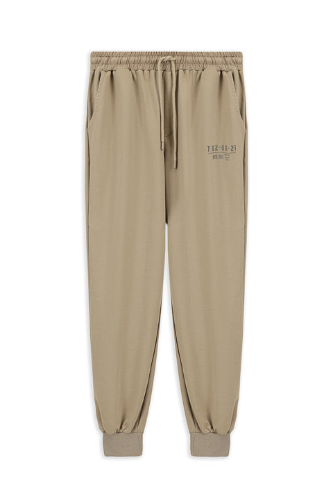 Orta Vizon Regular Fit Pamuklu Baskılı Sweatpant / Eşofman Altı