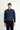  Orta Lacivert Polo Yaka Regular Fit Desenli Fermuarlı Pamuklu Sweatshirt