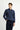  Orta Lacivert Polo Yaka Regular Fit Desenli Fermuarlı Pamuklu Sweatshirt