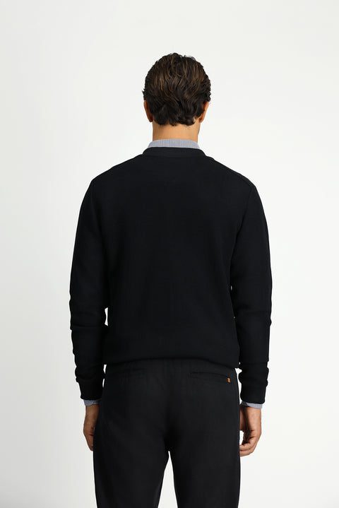 Siyah Fermuarlı Desenli Pamuk Bomber Sweatshirt