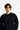 Siyah Bisiklet Yaka Loose Fit Desenli Pamuklu Sweatshirt