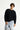 Siyah Bisiklet Yaka Loose Fit Desenli Pamuklu Sweatshirt