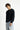 Siyah Bisiklet Yaka Loose Fit Desenli Pamuklu Sweatshirt