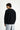 Siyah Bisiklet Yaka Loose Fit Desenli Pamuklu Sweatshirt