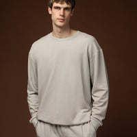 Taş Bisiklet Yaka Regular Fit Pamuklu Sweatshirt