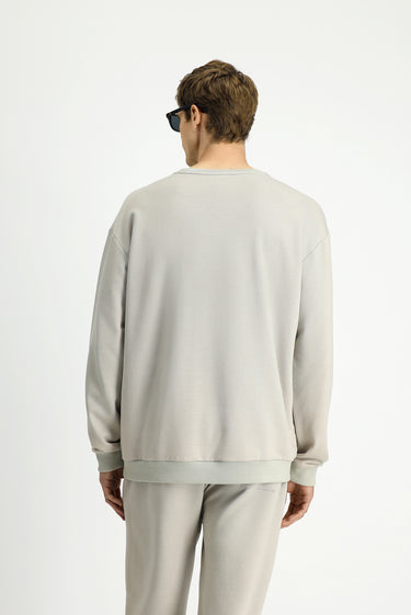Taş Bisiklet Yaka Regular Fit Pamuklu Sweatshirt