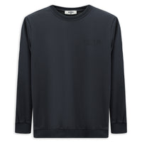 Koyu Füme Bisiklet Yaka Regular Fit Baskılı Pamuklu Sweatshirt