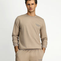 Orta Vizon Bisiklet Yaka Regular Fit Baskılı Pamuklu Sweatshirt