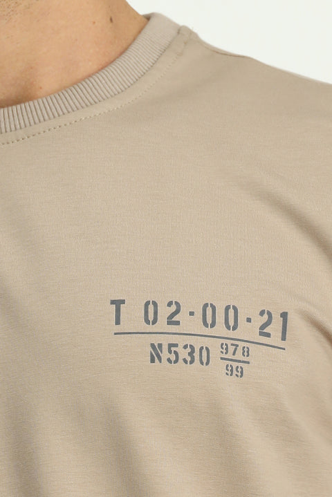 Orta Vizon Bisiklet Yaka Regular Fit Baskılı Pamuklu Sweatshirt