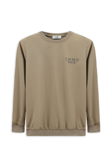  Orta Vizon Bisiklet Yaka Regular Fit Baskılı Pamuklu Sweatshirt