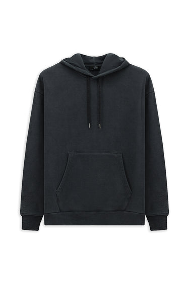  Orta Antrasit Kapüşonlu Oversize Ekstra Rahat Kesim Pamuk Sweatshirt