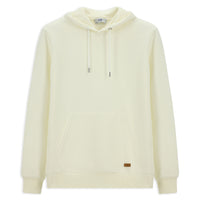 Ekru Kapüşonlu Regular Fit Desenli Pamuklu Sweatshirt