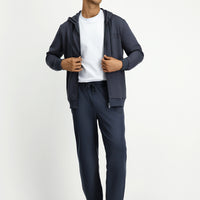 Koyu Füme Kapüşonlu Regular Fit Fermuarlı Baskılı Pamuklu Sweatshirt