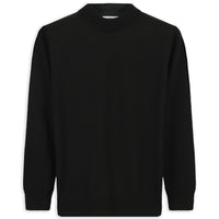 Siyah Yarım Balıkçı Yaka Regular Fit Pamuklu Örme Triko Kazak