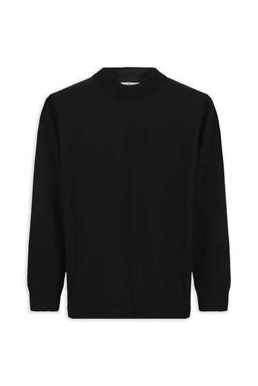 Siyah Yarım Balıkçı Yaka Regular Fit Pamuklu Örme Triko Kazak