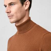 Tarçın  Balıkçı Yaka Regular Fit Pamuklu Örme Triko Kazak