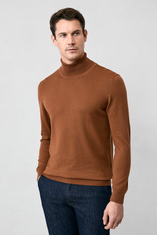  Tarçın  Balıkçı Yaka Regular Fit Pamuklu Örme Triko Kazak