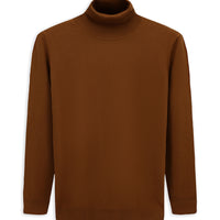 Tarçın  Balıkçı Yaka Regular Fit Pamuklu Örme Triko Kazak