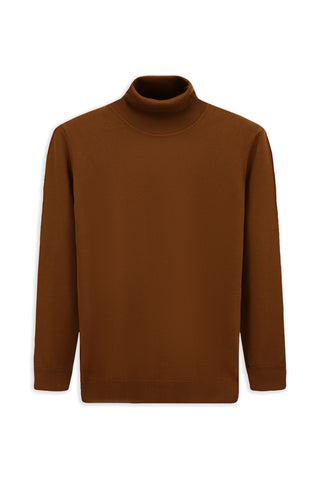  Tarçın  Balıkçı Yaka Regular Fit Pamuklu Örme Triko Kazak