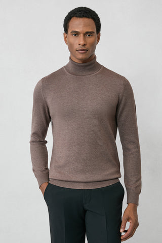  Orta Vizon Balıkçı Yaka Regular Fit Pamuklu Örme Triko Kazak