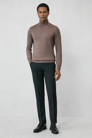  Orta Vizon Balıkçı Yaka Regular Fit Pamuklu Örme Triko Kazak