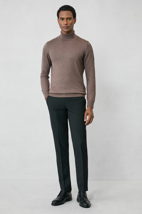 Orta Vizon Balıkçı Yaka Regular Fit Pamuklu Örme Triko Kazak