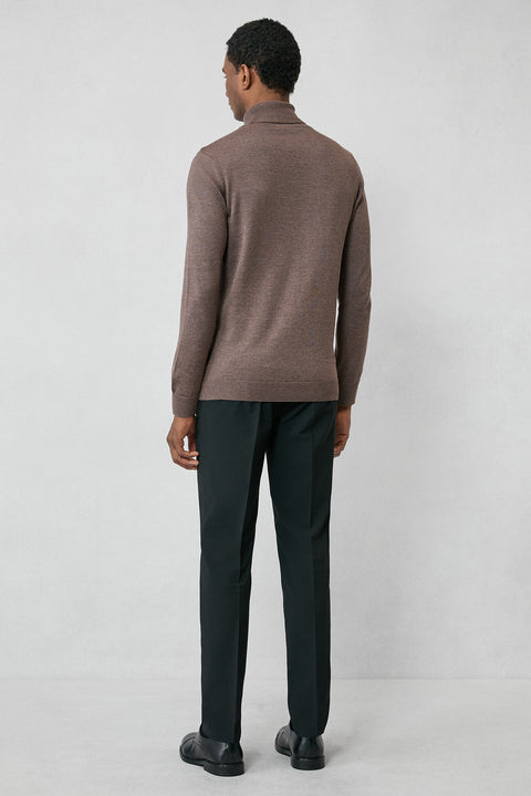 Orta Vizon Balıkçı Yaka Regular Fit Pamuklu Örme Triko Kazak