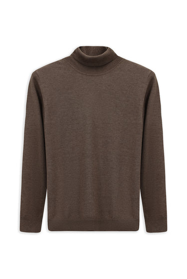  Orta Vizon Balıkçı Yaka Regular Fit Pamuklu Örme Triko Kazak