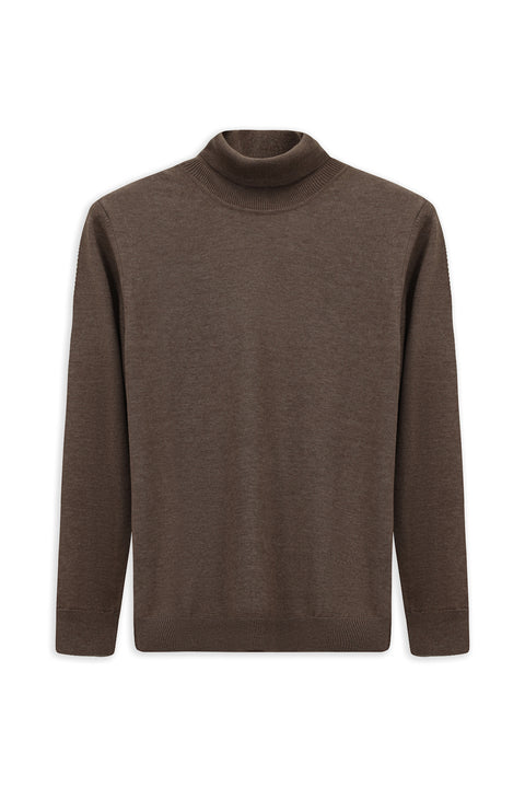 Orta Vizon Balıkçı Yaka Regular Fit Pamuklu Örme Triko Kazak