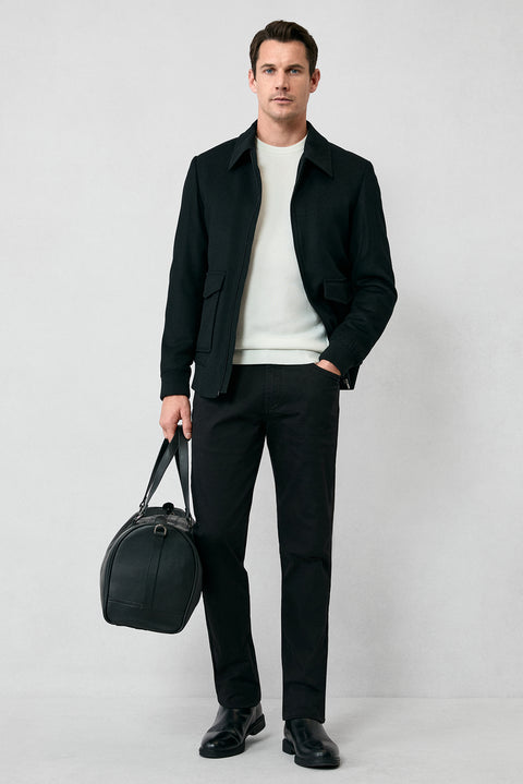 Off-white Crew Neck Regular Fit Cotton Knit Sweater