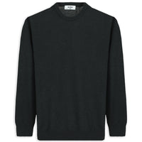 Orta Antrasit Bisiklet Yaka Regular Fit Pamuklu Triko Kazak