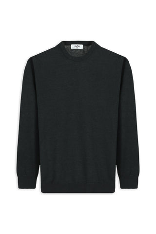  Orta Antrasit Bisiklet Yaka Regular Fit Pamuklu Triko Kazak