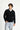 Siyah Polo Yaka Oversize Ekstra Rahat Kesim Desenli Triko Kazak