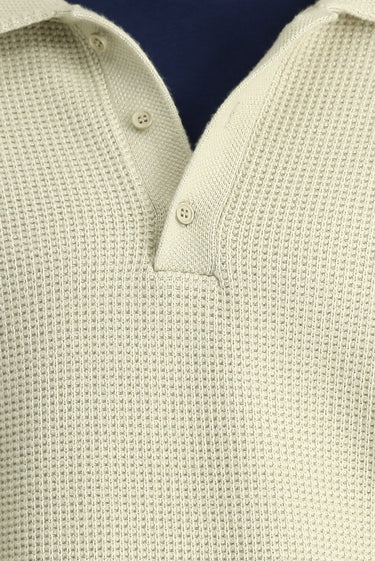 Taş Polo Yaka Oversize Ekstra Rahat Kesim Desenli Triko Kazak