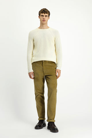  Ekru Bisiklet Yaka Regular Fit Yünlü Triko Kazak