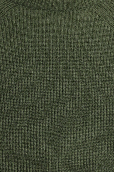 Orta Haki Bisiklet Yaka Regular Fit Yünlü Triko Kazak